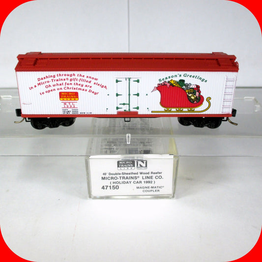 N Scale ***SEASON'S GREETINGS*** CHRISTMAS Reefer, MTL 1992 - Micro Trains 47150