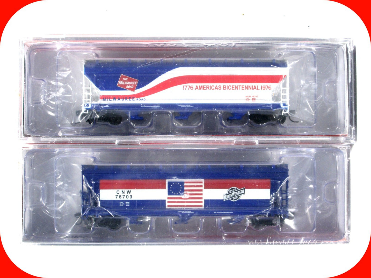 N Scale *AMERICA'S BICENTENNIAL* MILEPOST 200 Hopper Set -Intermountain NSE-INT
