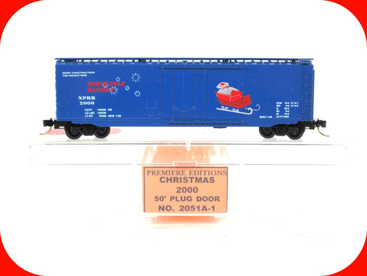 N Scale ***NORTH POLE RAILROAD** 50' Box Car NPRR 2000 - Premiere Editions *RARE