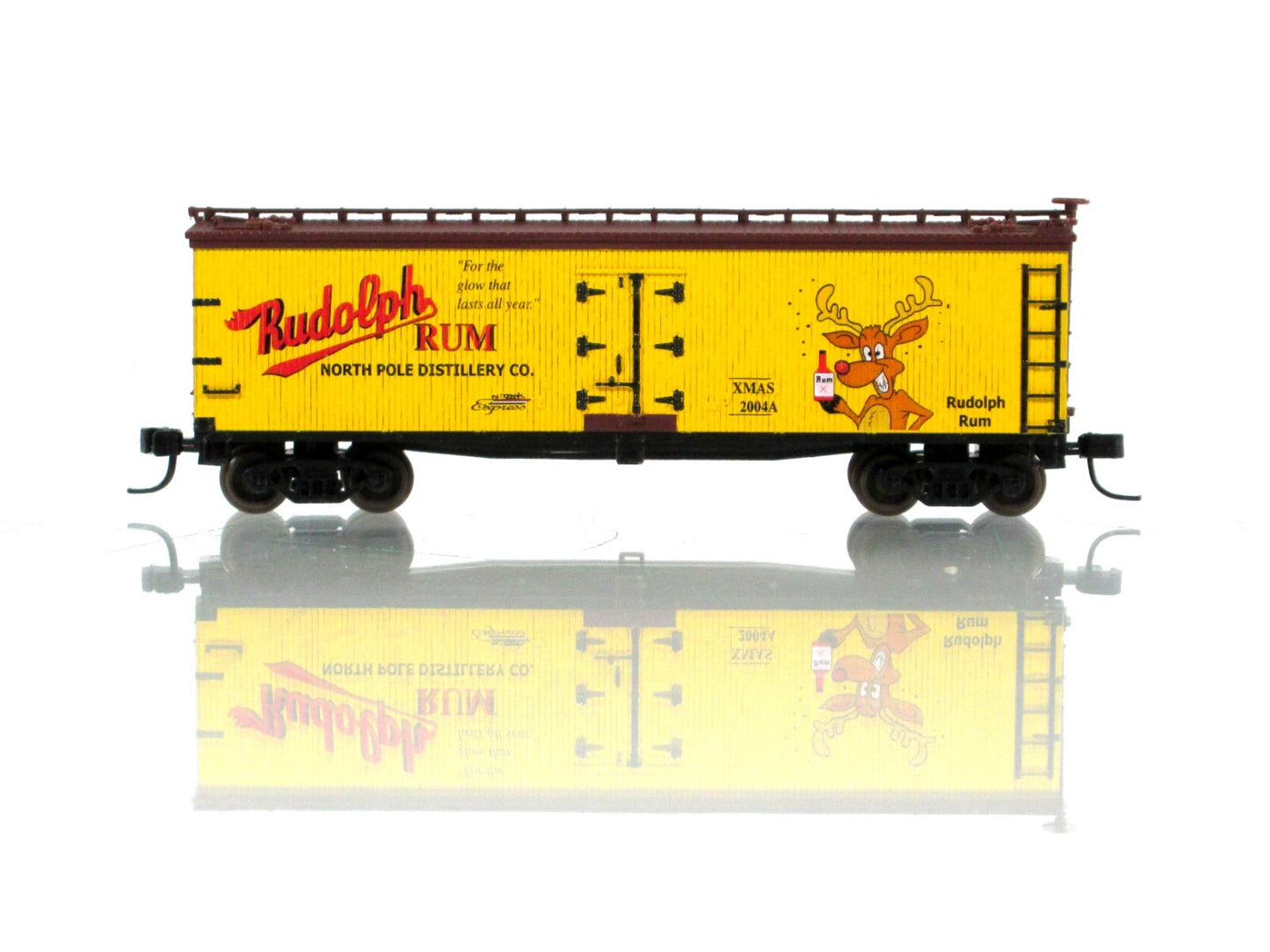 N Scale ***RUDOLPH RUM*** 40' Christmas Reefer #2004A ---- Atlas NTX-01 **RARE**