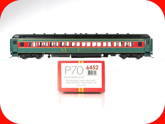 HO Scale **MERRY CHRISTMAS** P70 Passenger Coach - Broadway 6452, Lighted **RARE