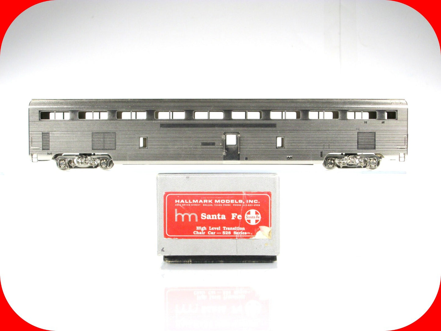 HO Scale BRASS *Santa Fe High Level Transition Chair Car* 528 Series -- HALLMARK