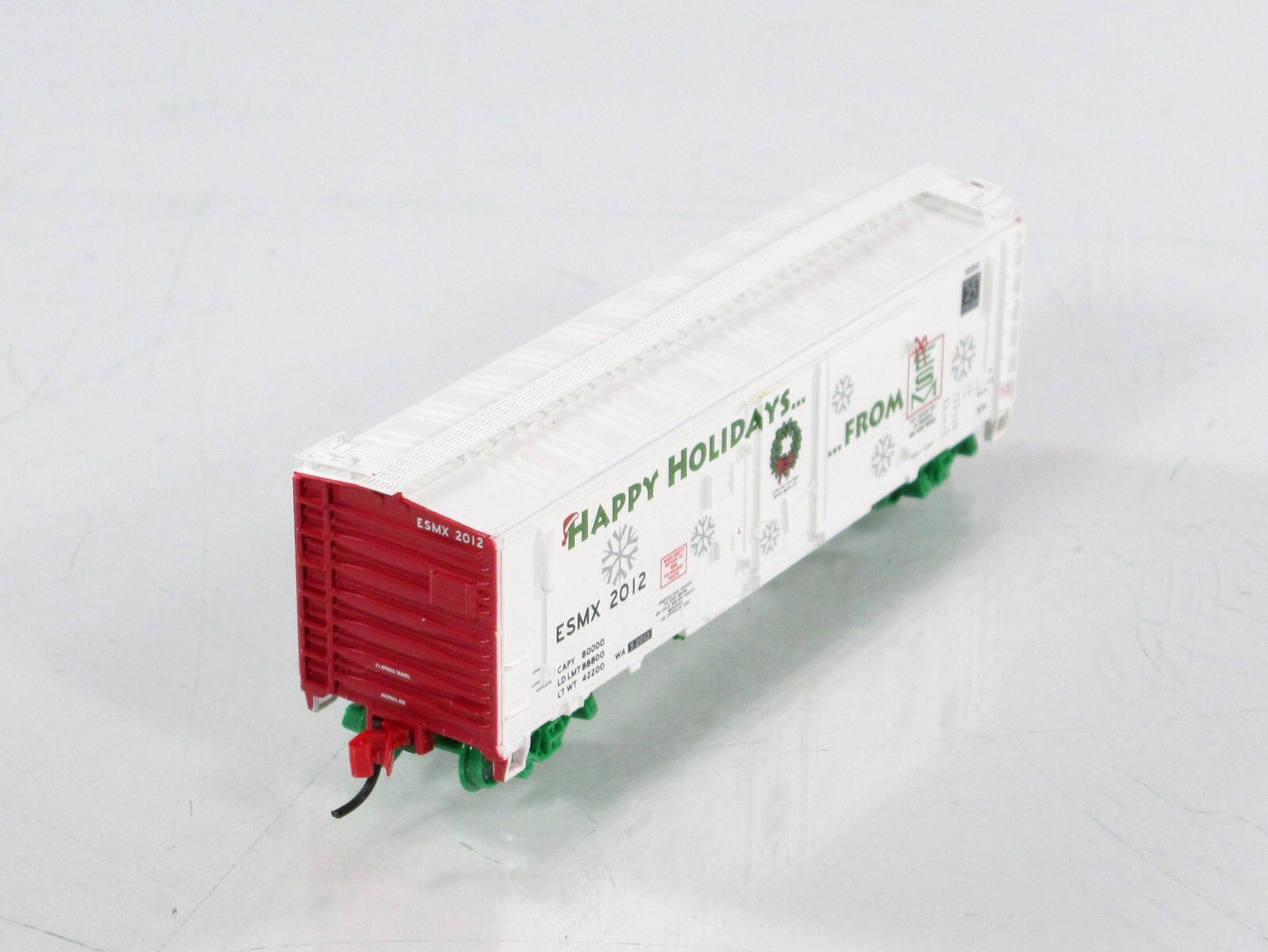 N Scale ***HAPPY HOLIDAYS*** Christmas 40' Box Car, ESMX 2012  ---- ESM **RARE**