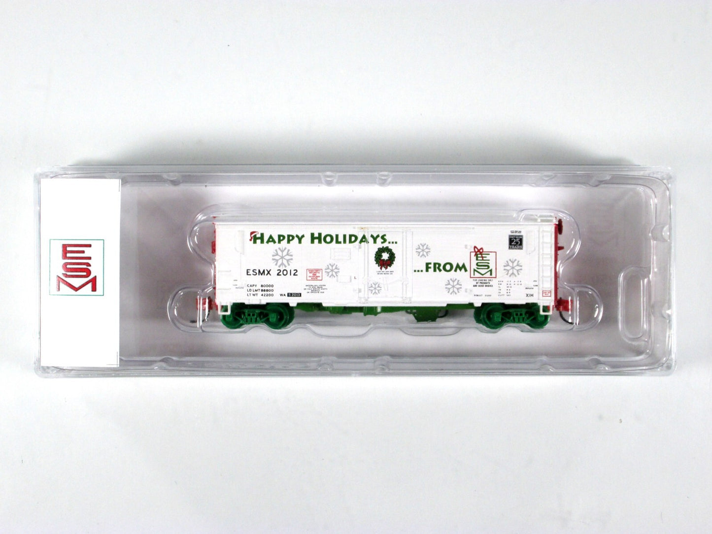 N Scale ***HAPPY HOLIDAYS*** Christmas 40' Box Car, ESMX 2012  ---- ESM **RARE**