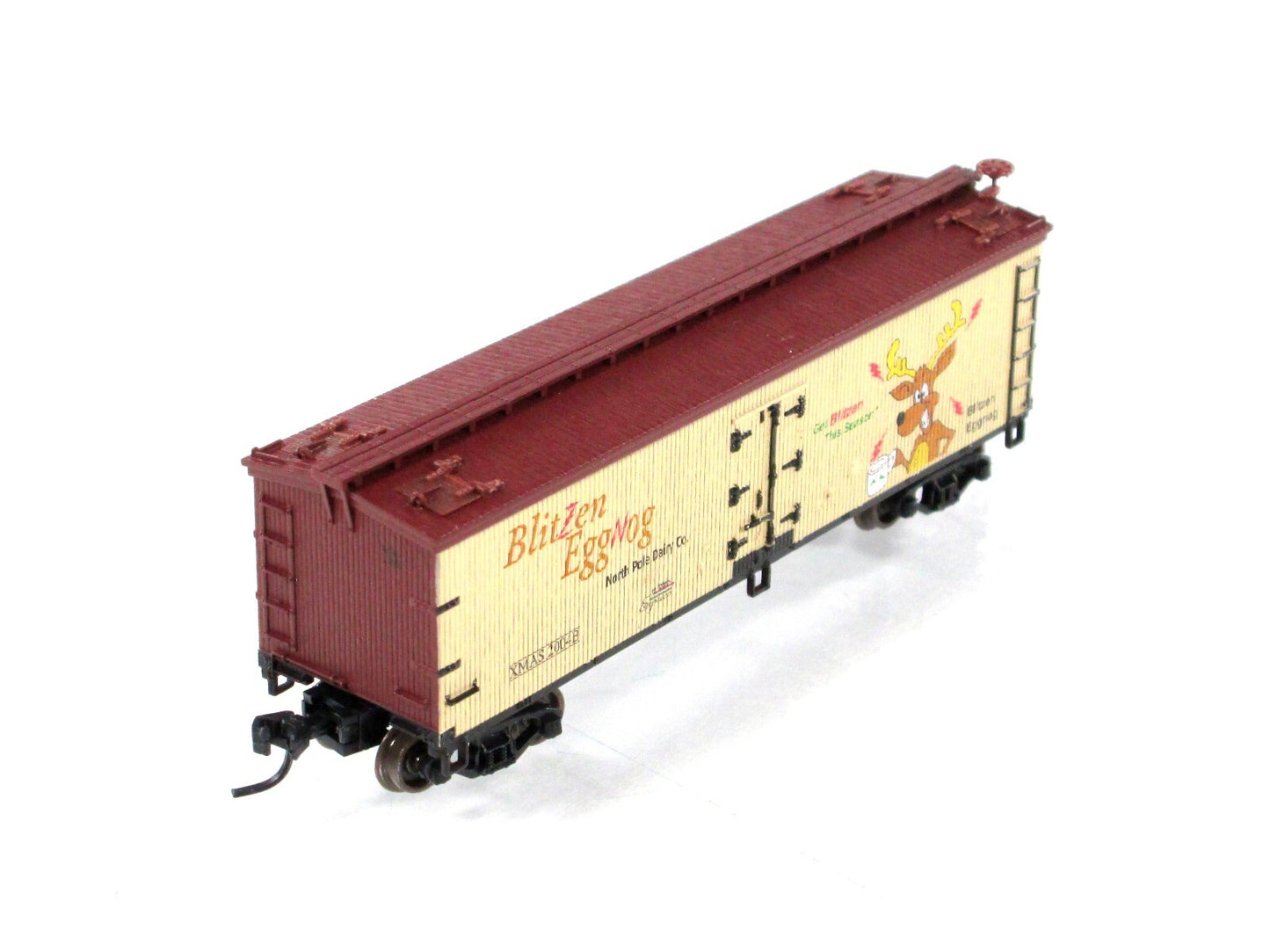 N Scale ***BLITZEN EGGNOG*** 40' Christmas Reefer #2004B - Atlas NTX-02 **RARE**
