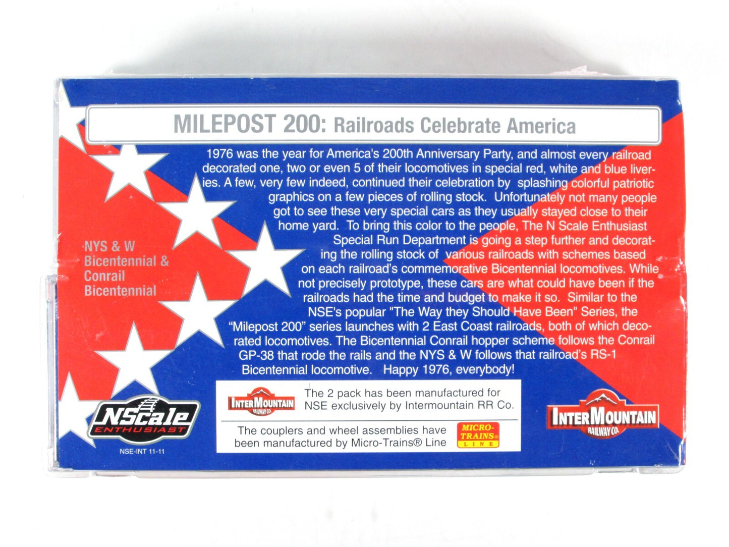 N Scale *AMERICA'S BICENTENNIAL** MILEPOST 200 Hopper Set, Intermountain NSE-INT
