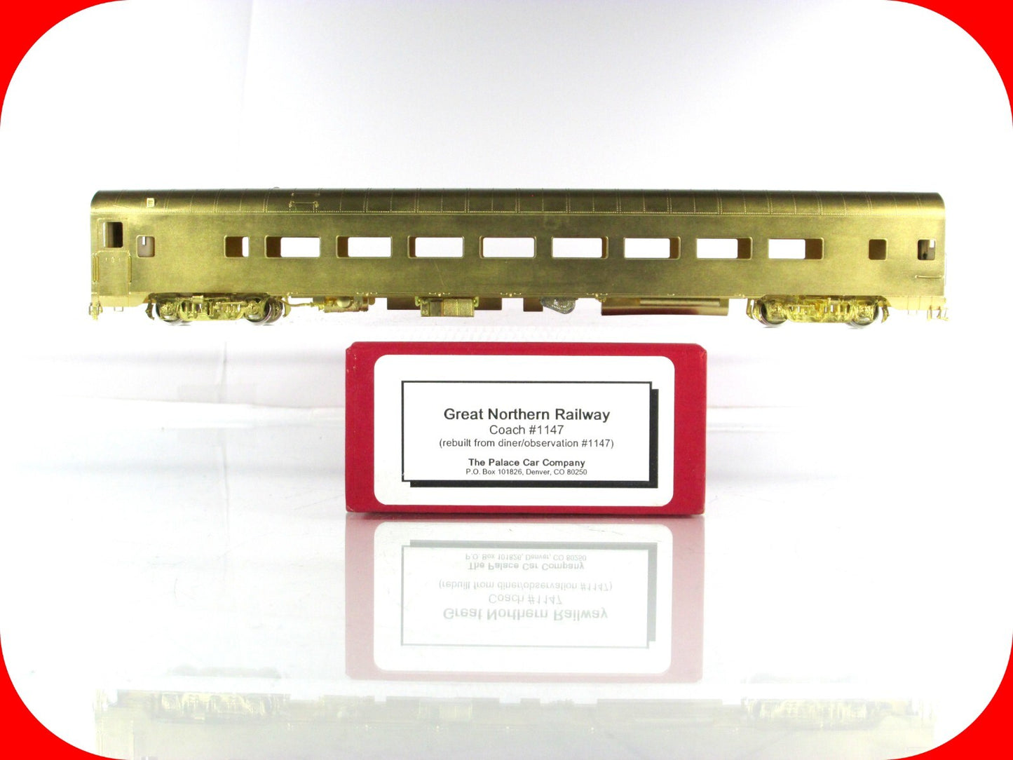 HO Scale BRASS ***GREAT NORTHERN*** Coach #1147 - Palace Car Company / Samhongsa