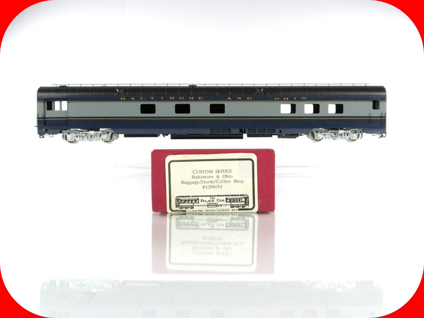 HO Scale BRASS ***B&O*** Baggage, Dorm, Coffee Shop #1350/1 - Palace Car Company
