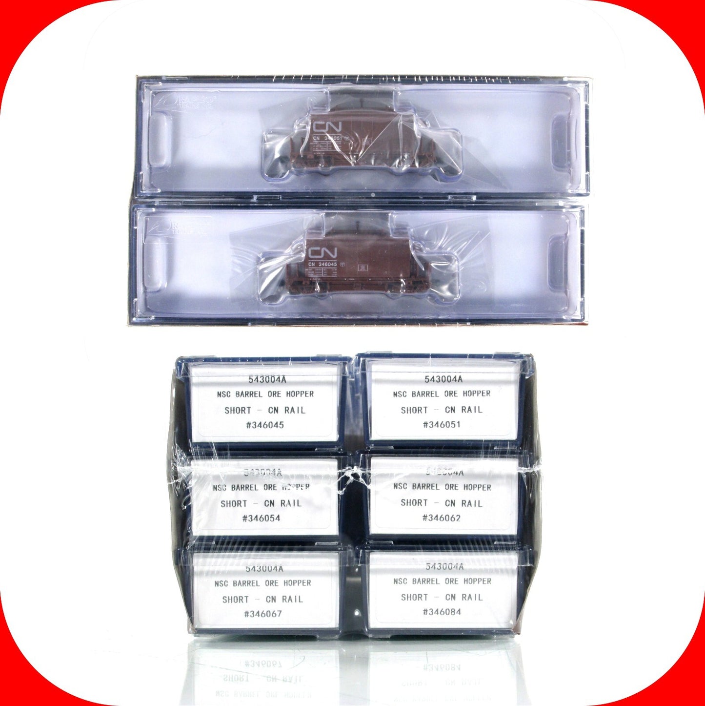 N Scale **CANADIAN NATIONAL** Short Barrel Ore Car 6-Set - Rapido Trains 543004A