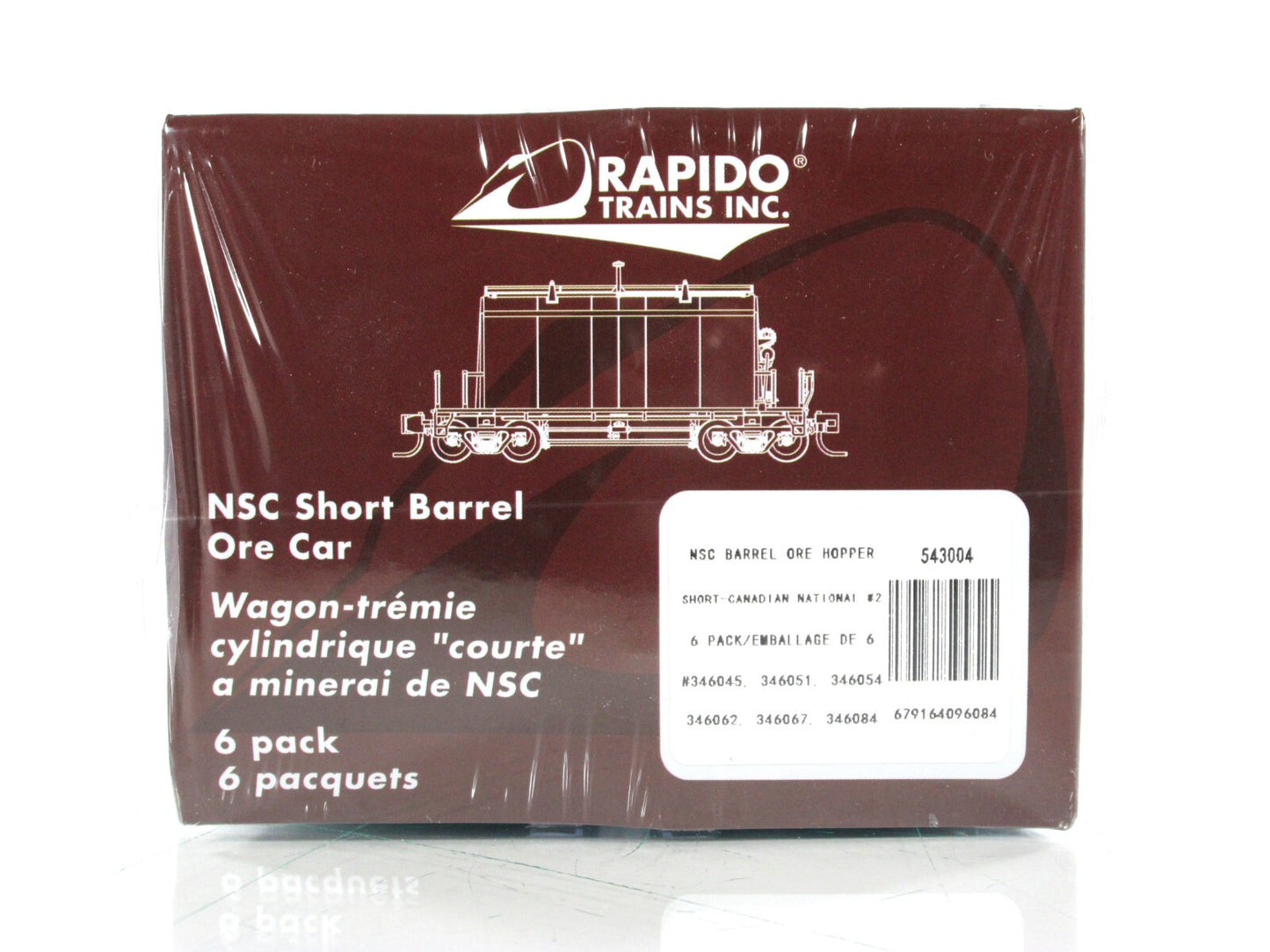 N Scale **CANADIAN NATIONAL** Short Barrel Ore Car 6-Set - Rapido Trains 543004A