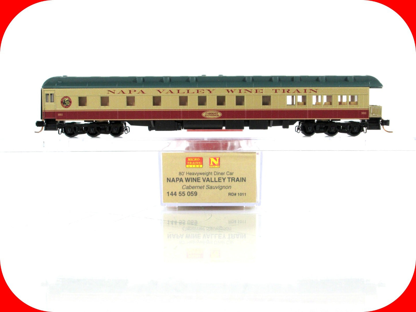 N Scale ***NAPA WINE TRAIN*** Cabernet Savignon Diner ---- Micro Trains 14455059