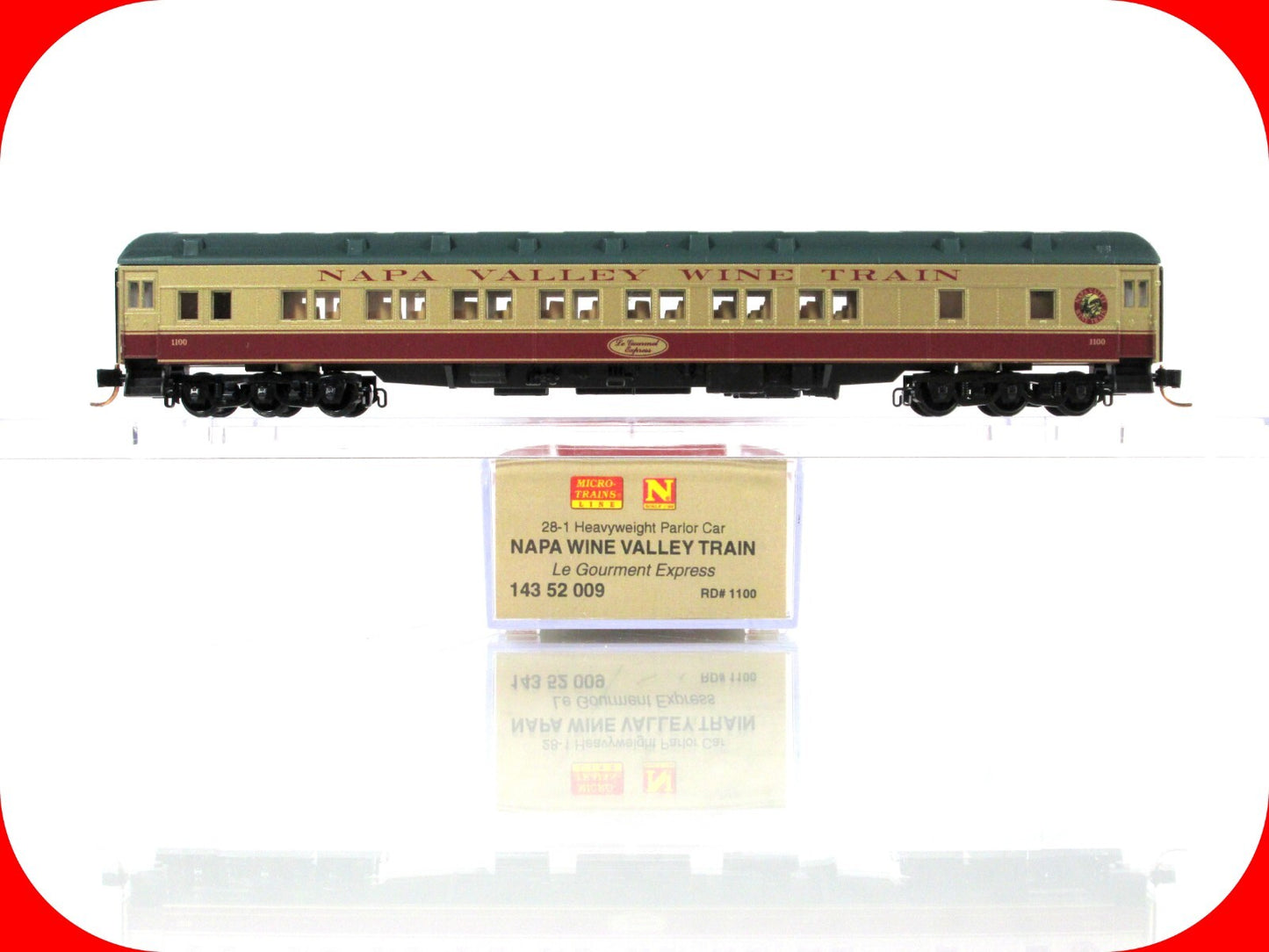 N Scale ***NAPA WINE TRAIN*** Le Gourment Express Parlor - Micro Trains 14352009