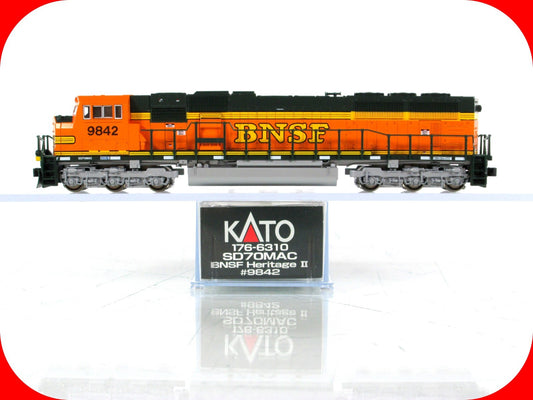 N Scale ***BNSF*** SD70MAC Heritage Locomotive #9842 - Kato 176-6310 **DCC Ready