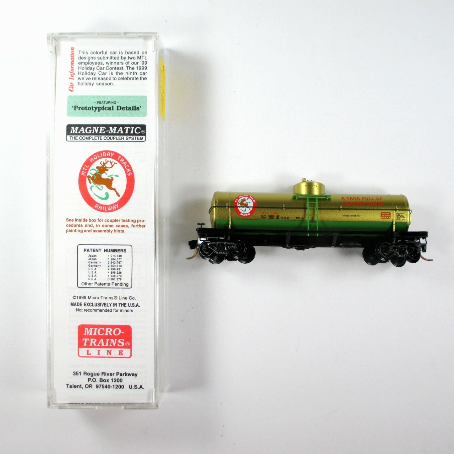 N Scale **CHRISTMAS** Holiday Cheer Reindeer Tank Car #1999 --Micro Trains 65440