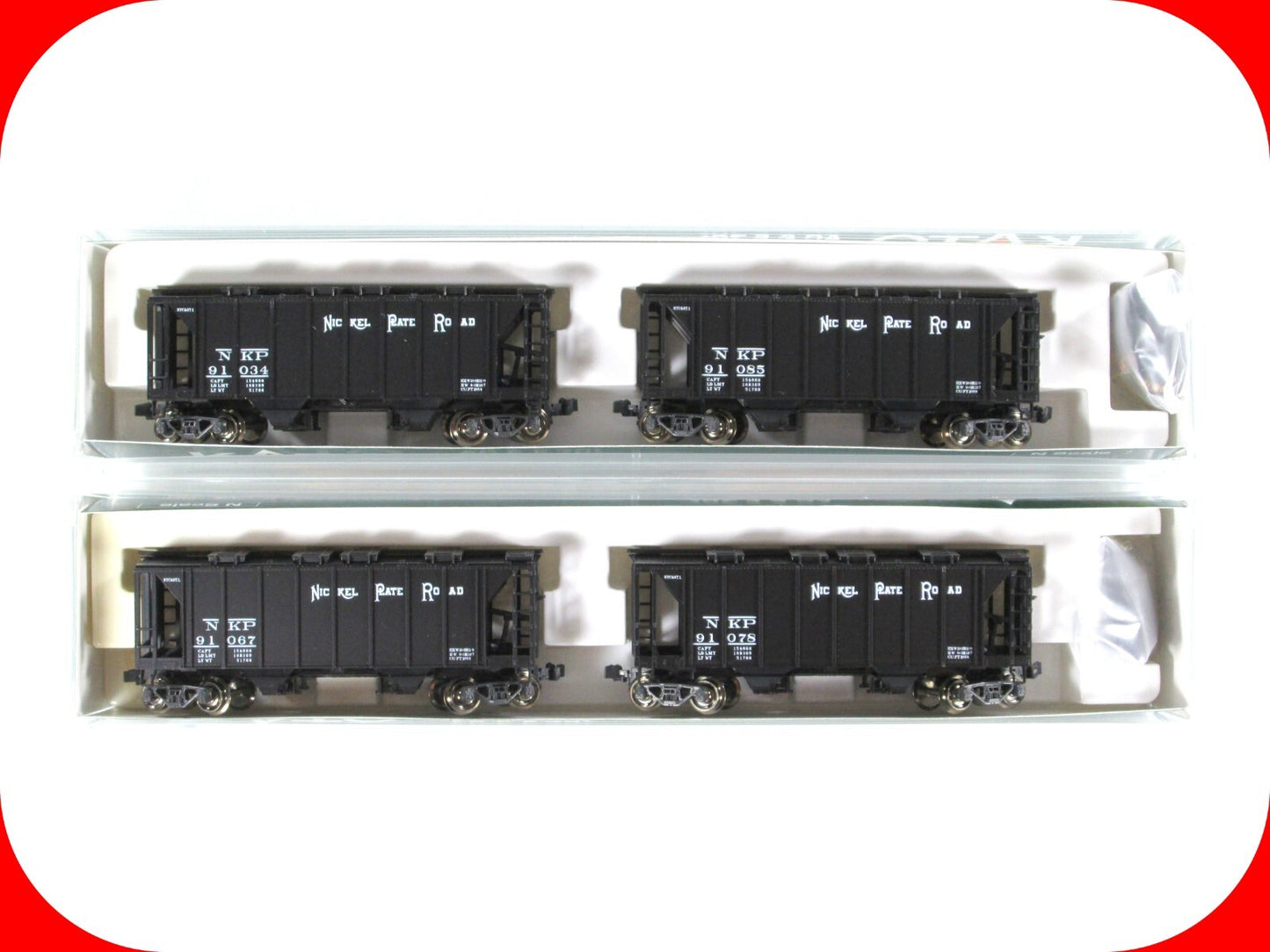 N Scale ***NICKEL PLATE ROAD*** ACF Covered Hopper 4-Pack --- Kato 186-0205,0206