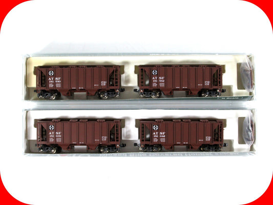 N Scale ***SANTA FE** ACF 70ton 2-Bay Covered Hopper 4-Pack - Kato 186-0102,0103