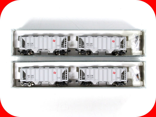 N Scale ***MILWAUKEE ROAD** ACF 2-Bay Covered Hopper 4-Pack - Kato 186-0203,0204