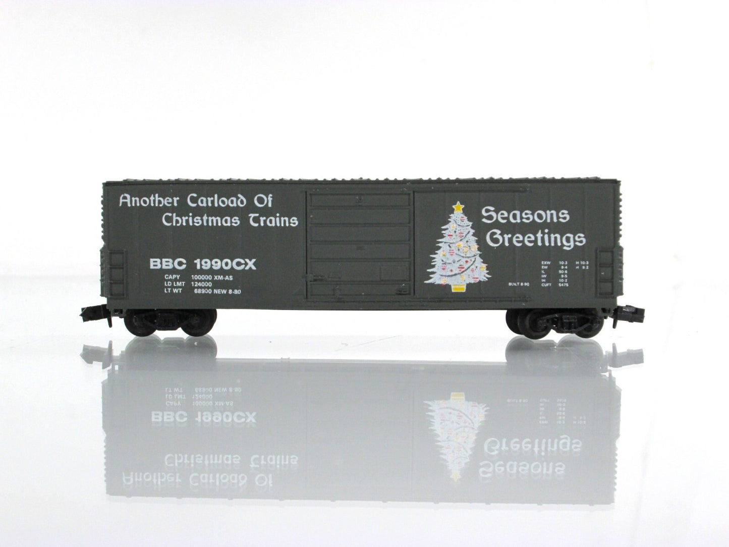 N Scale ***SEASON'S GREETINGS*** 50' CHRISTMAS Box Car 1990 - Bev-Bel 2180 *RARE