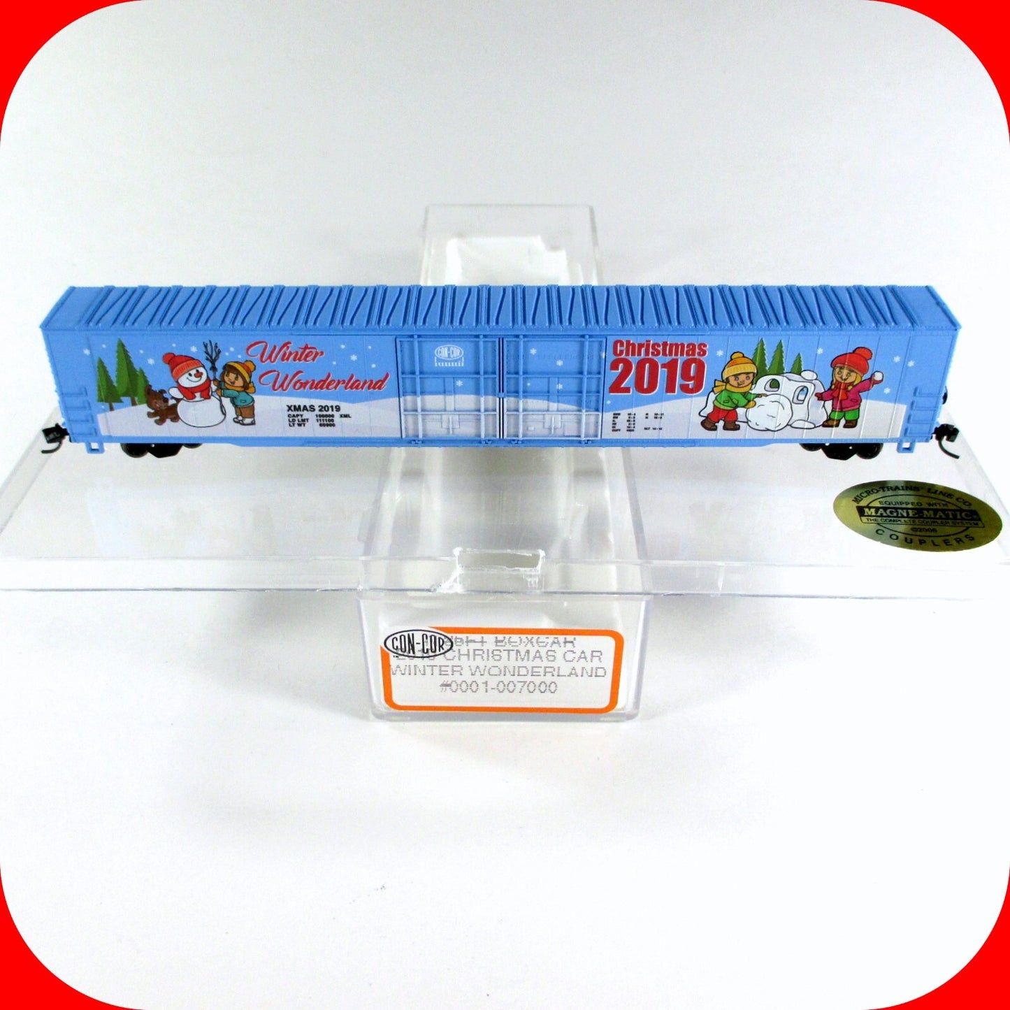 N Scale ***WINTER WONDERLAND*** Christmas 2019 Hi Cube Box Car -- Con-Cor 007000