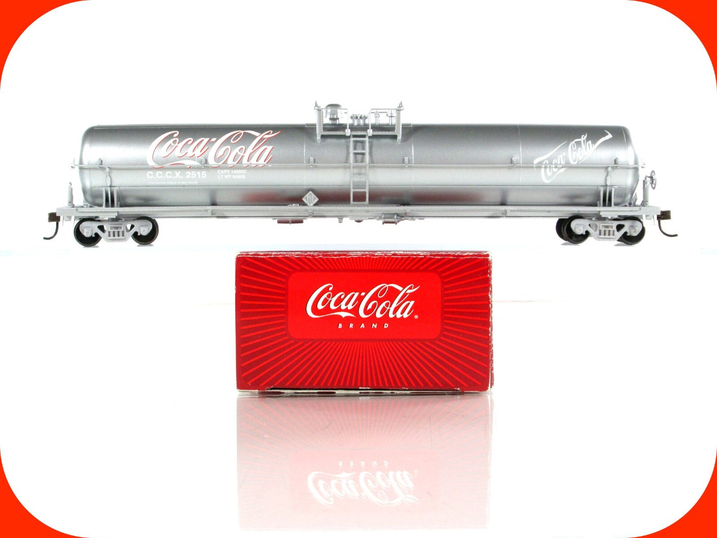 HO Scale ***COCA COLA*** 62' Single Dome Jumbo Tank Car, CCCX 2515 -Athearn 8342
