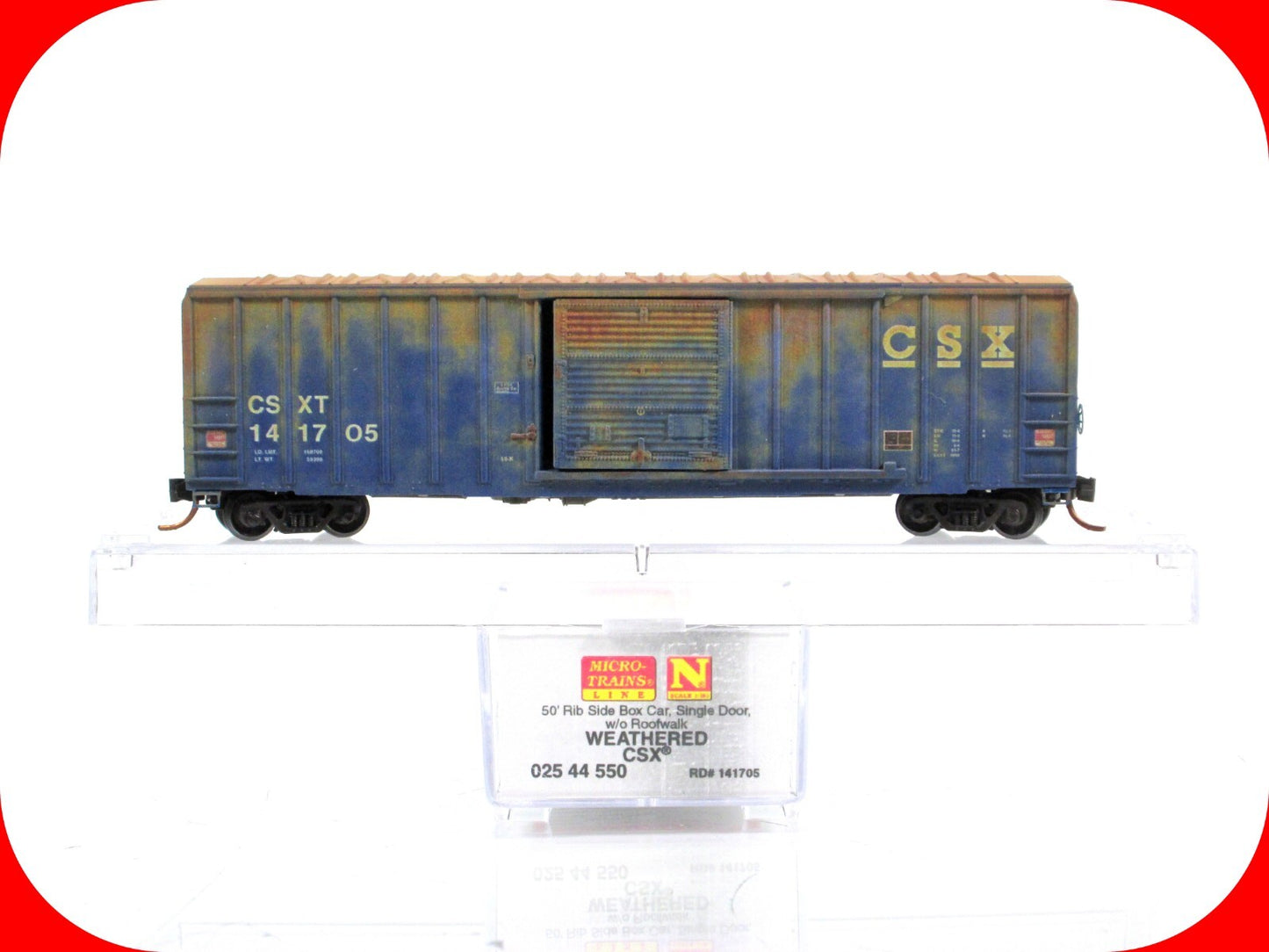 N Scale *****CSX***** Weathered 50' Box Car, CSXT 141705 - Micro Trains 02544550