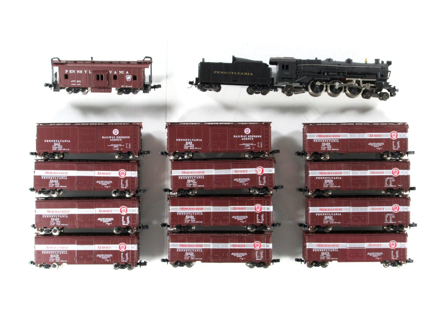 N Scale **PENNSYLVANIA MERCHANDISE SERVICE*** Steam & Freight Set - Con-Cor 8505