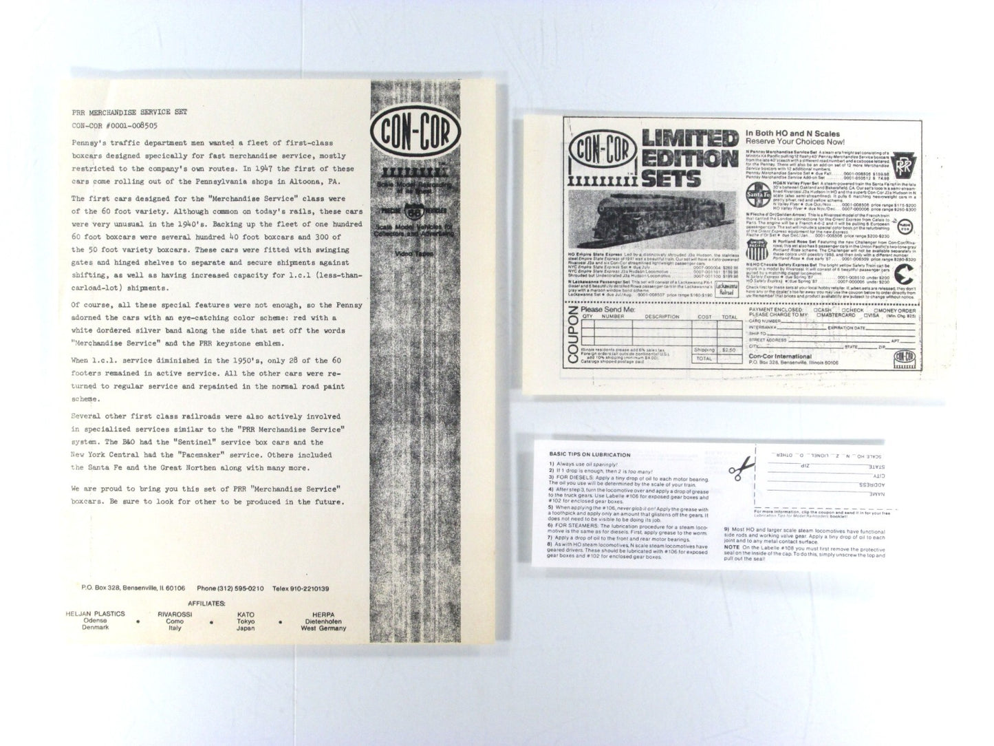 N Scale **PENNSYLVANIA MERCHANDISE SERVICE*** Steam & Freight Set - Con-Cor 8505