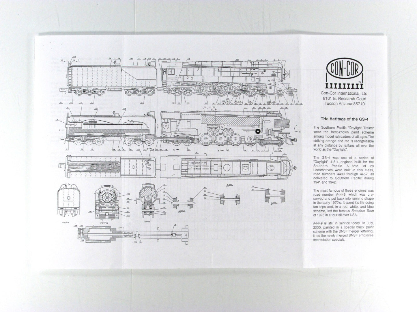 N Scale **SOUTHERN PACIFIC DAYLIGHT*** GS-4 & Passenger Set - Con-Cor 008523 Ltd