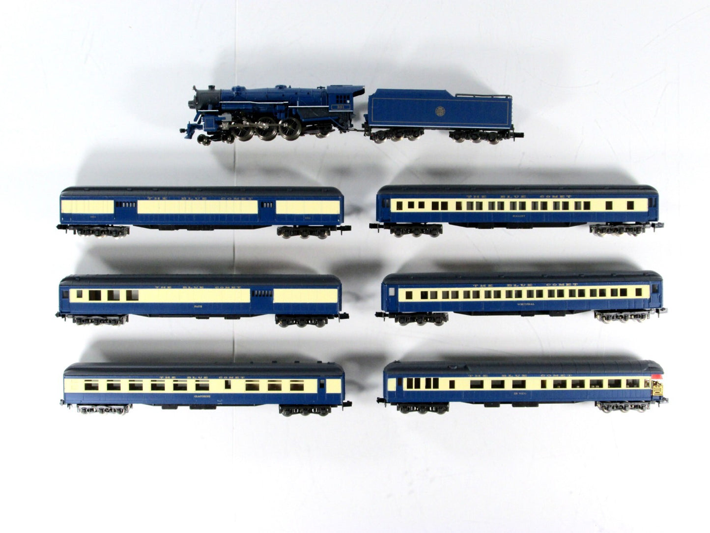 N Scale **NEW JERSEY - BLUE COMET** Locomotive, Passenger Set - Con-Cor, Limited