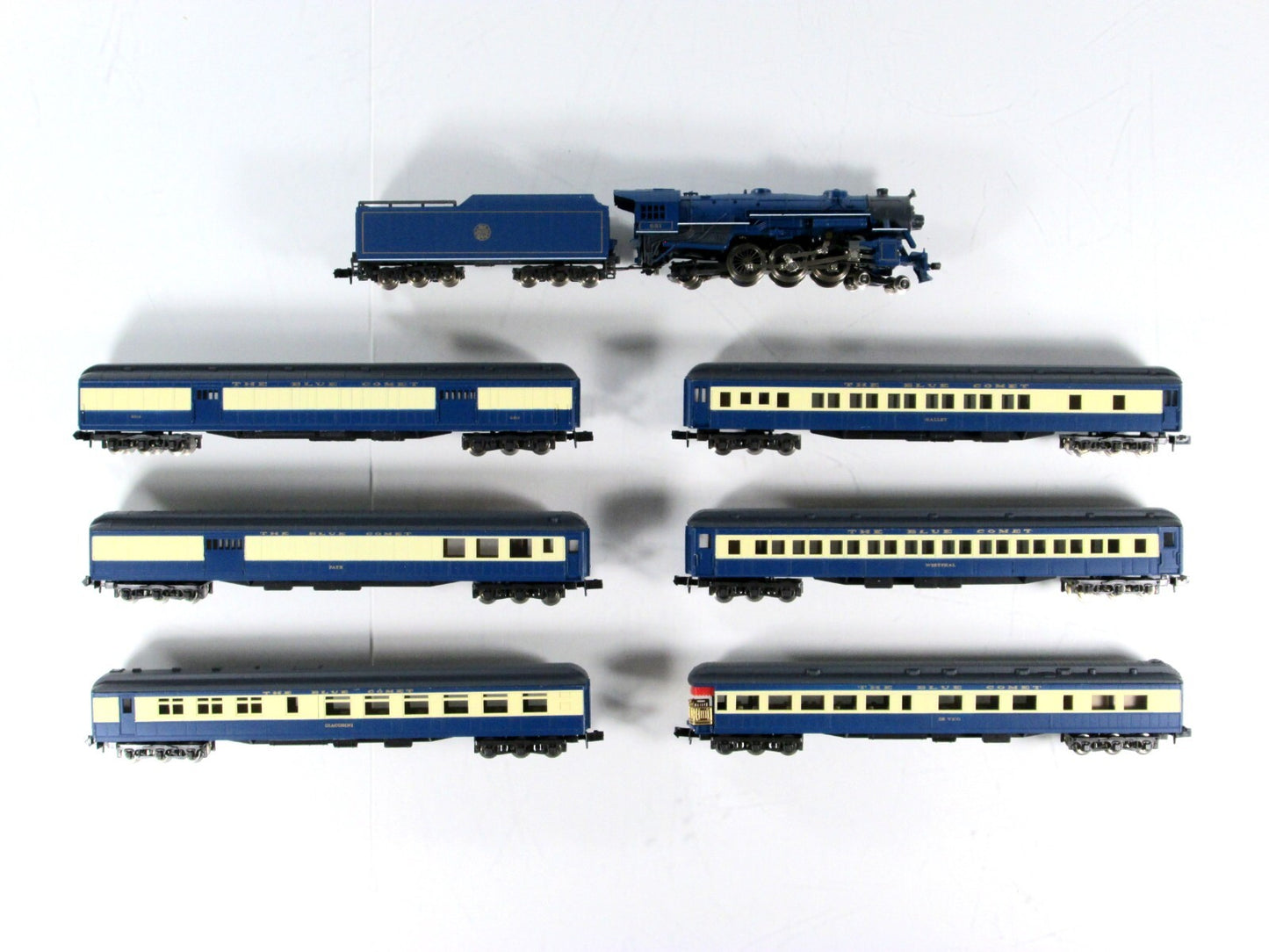 N Scale **NEW JERSEY - BLUE COMET** Locomotive, Passenger Set - Con-Cor, Limited
