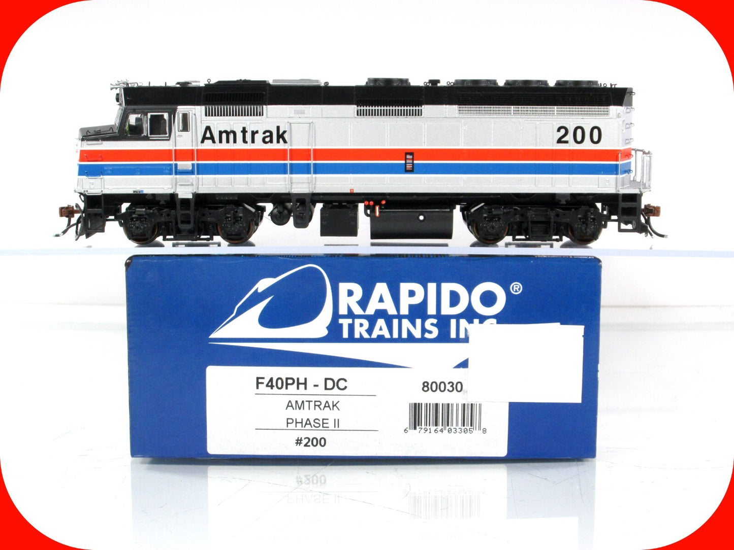 HO Scale **AMTRAK** F40PH Locomotive Phase II #200 -Rapido Trains 80030, DCC Rdy