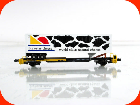 N Scale ***BREWSTER CHEESE*** Trailer on TTX Front Runner --- S&R Models & Atlas