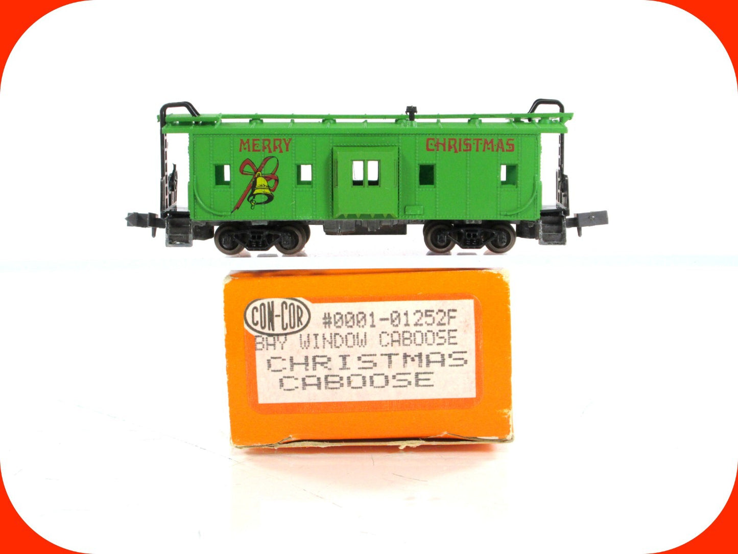 N Scale ***MERRY CHRISTMAS*** Bay Window Caboose -- Con-Cor - 1252 F