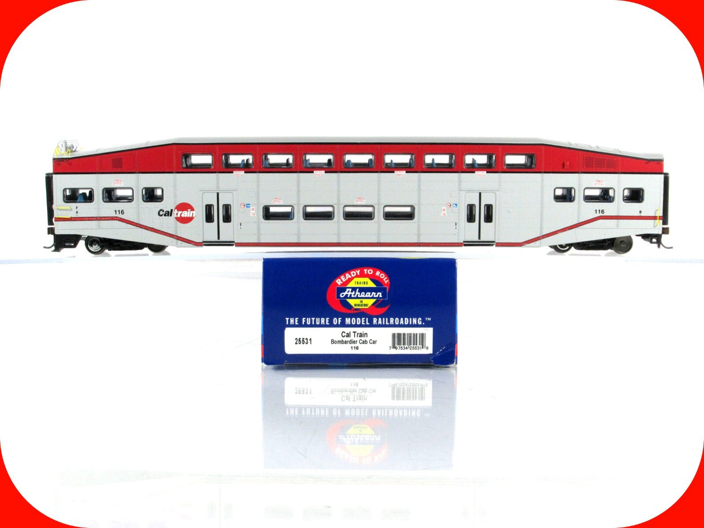 HO Scale ***CALTRAIN*** Bombardier Commuter Coach Car #116 - Athearn 25531 *RARE
