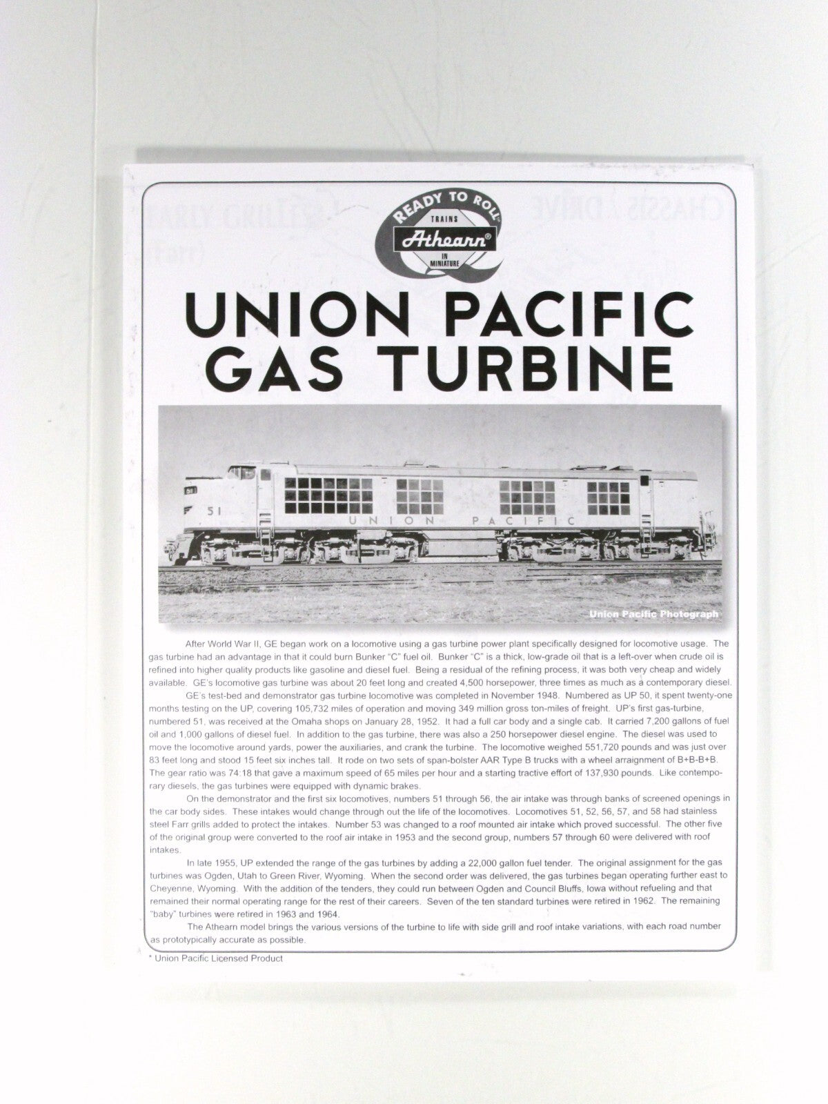 HO Scale ***UNION PACIFIC*** Gas Turbine Locomotive #61 - Athearn 88666, DCC Rdy
