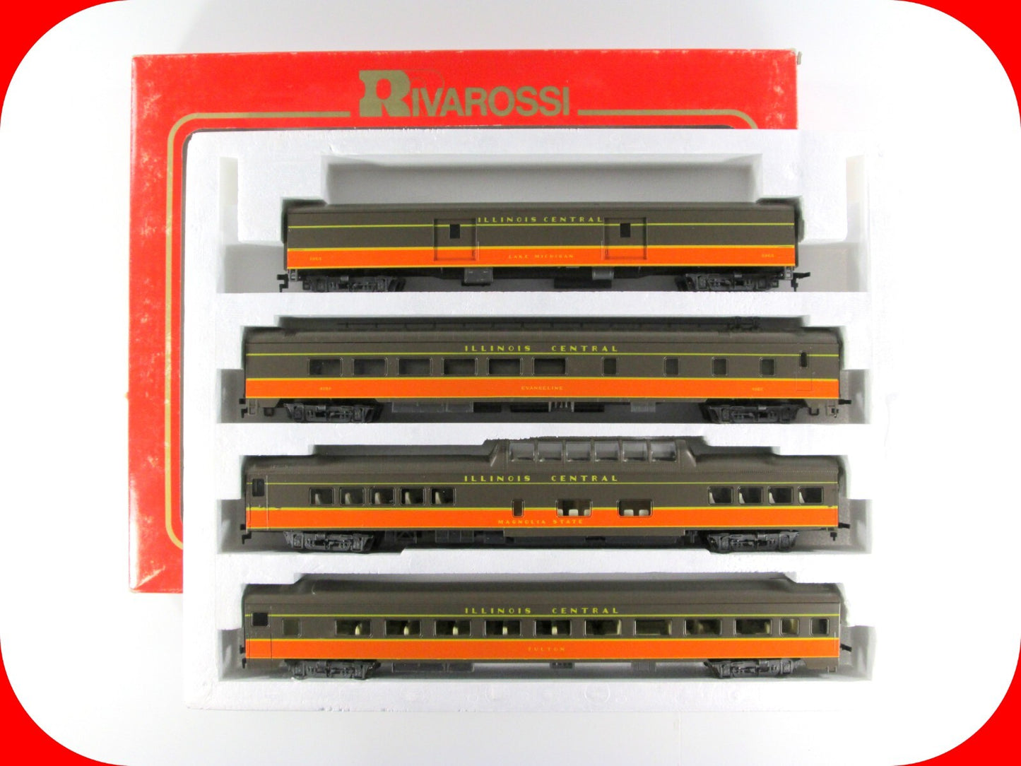 HO Scale **ILLINOIS CENTRAL** 1930s Lightweight Passenger Set A - Rivarossi 6952