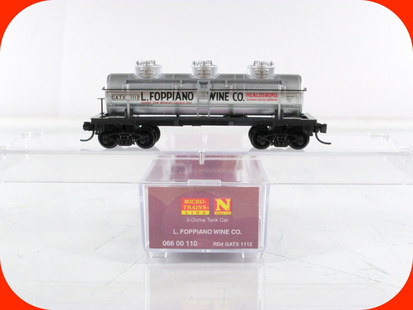 N Scale **L FOPPIANO WINE** 3-Dome Tank (Grape to Glass) - Micro Trains 06600110
