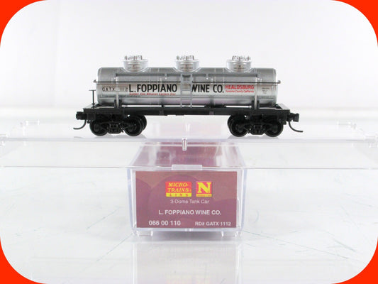 N Scale **L FOPPIANO WINE** 3-Dome Tank (Grape to Glass) - Micro Trains 06600110