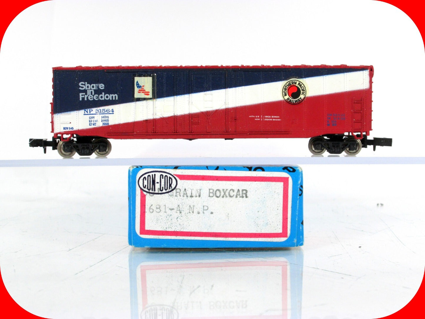 N Scale **NORTHERN PACIFIC - SHARE in FREEDOM** Box Car #31564 -- Con-Cor 1681-A