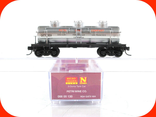 N Scale ***PETRI WINE*** 3-Dome Tank (Grape to Glass) ---- Micro Trains 06600130