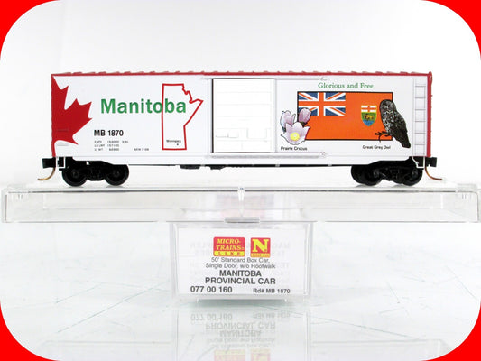 N Scale **MANITOBA* Canadian Provincial Box Car, MB 1870 - Micro Trains 07700160