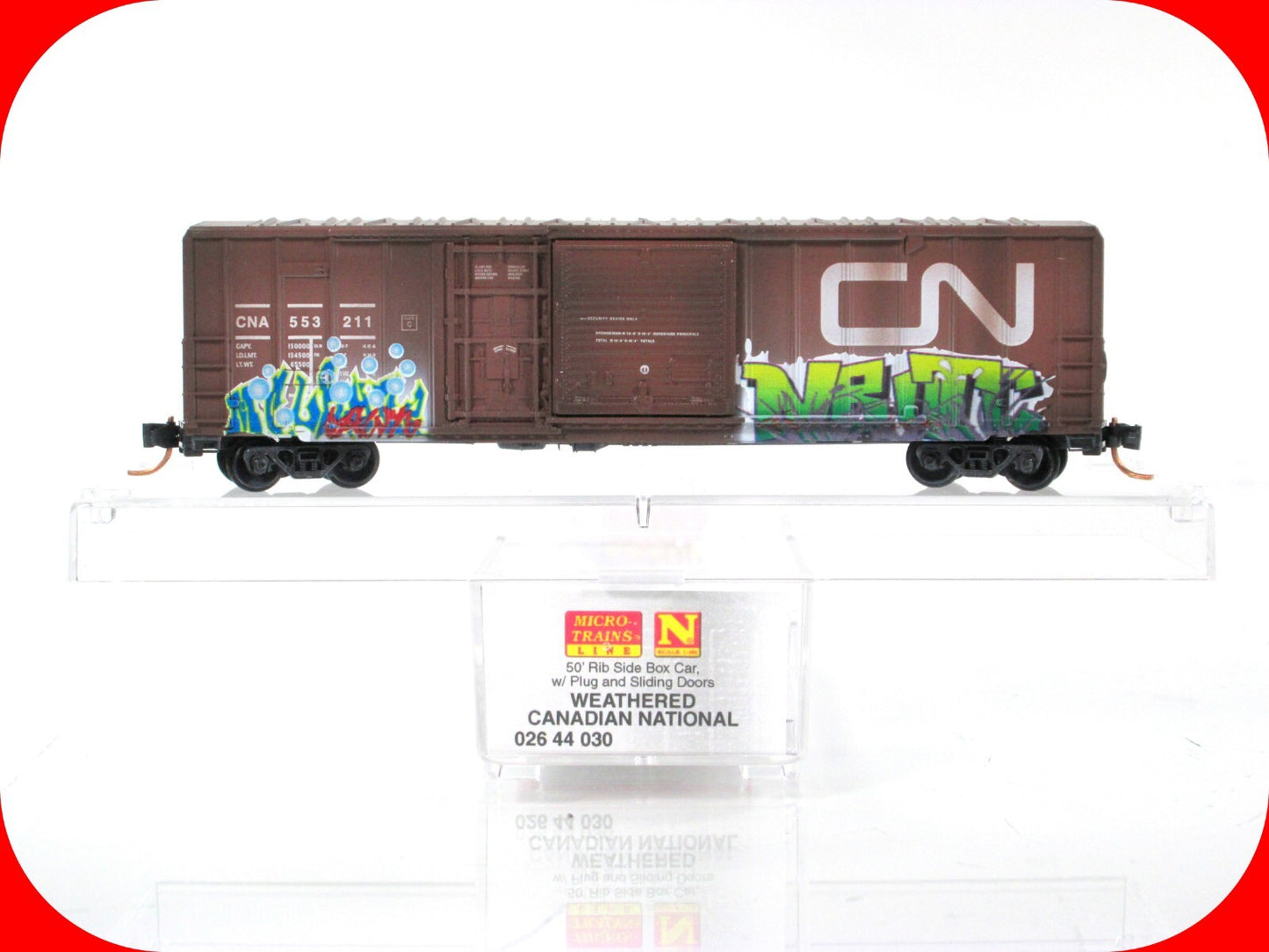 N Scale **CANADIAN NATIONAL** Weathered Box Car #553211 -- Micro Trains 02644030