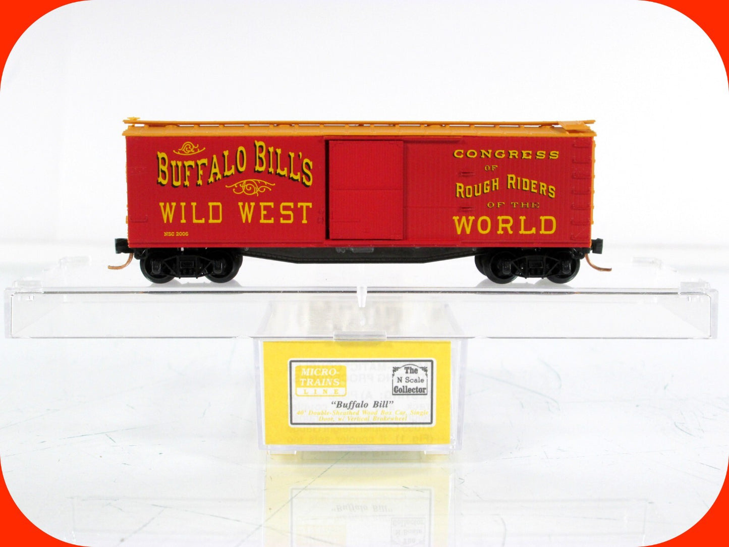 N Scale ***BUFFALO BILL'S WILD WEST*** 40' Box Car - Micro Trains Special **RARE