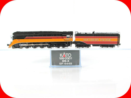 N Scale SOUTHERN PACIFIC DAYLIGHT 4-8-4 GS-4 Locomotive - Kato 126-0301, DCC Rdy
