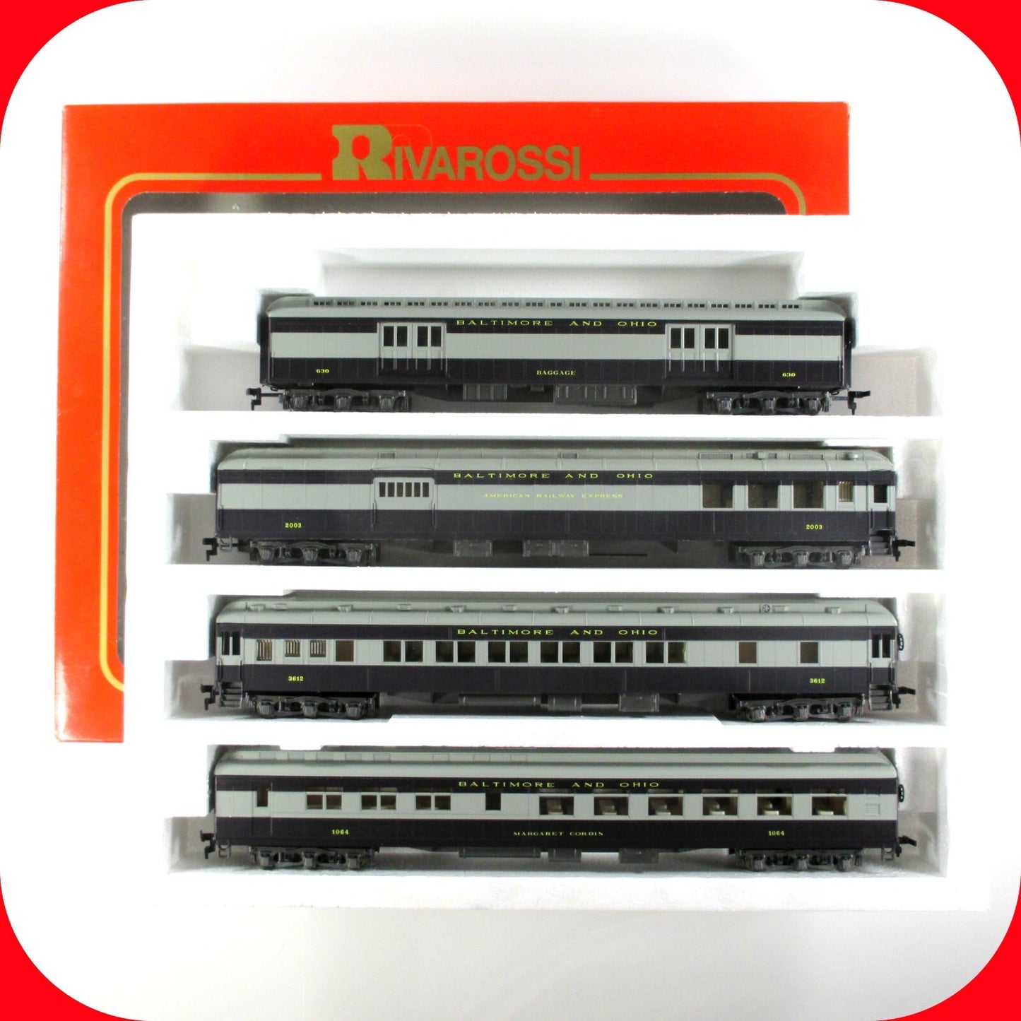 HO Scale ***BALTIMORE & OHIO*** Royal Blue 1920s Passenger Set A -Rivarossi 6908