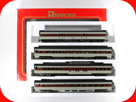 HO Scale ***LACKAWANNA*** 1930s Lightweight Passenger Car Set A - Rivarossi 6954