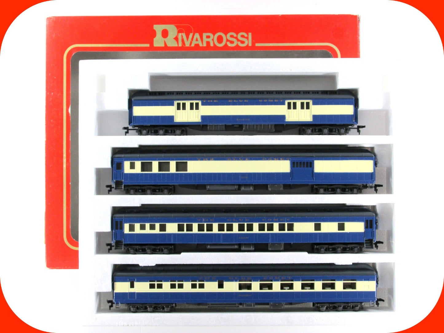 HO Scale ***CENTRAL NJ RR - BLUE COMET*** 1920s Passenger Set A - Rivarossi 6910