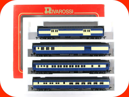 HO Scale ***CENTRAL NJ RR - BLUE COMET*** 1920s Passenger Set A - Rivarossi 6910