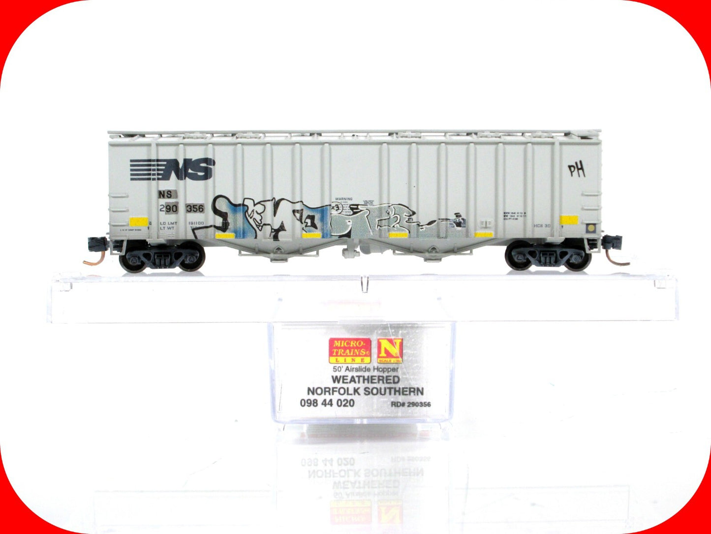 N Scale ***NORFOLK SOUTHERN*** WEATHERED Airslide Hopper - Micro Trains 09844020