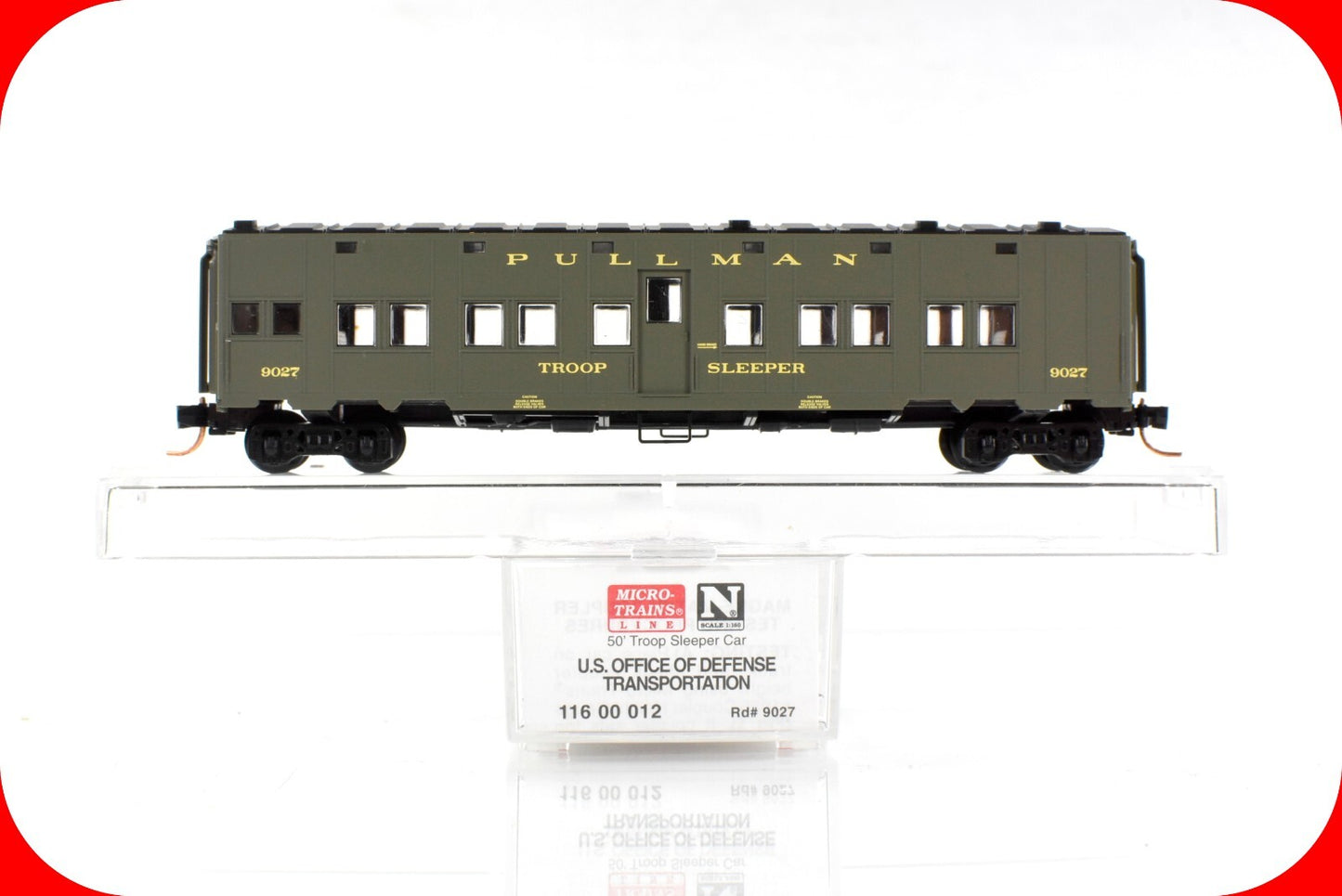 N Scale WWII Department Defense TROOP SLEEPER Car, #9027 - Micro Trains 11600012
